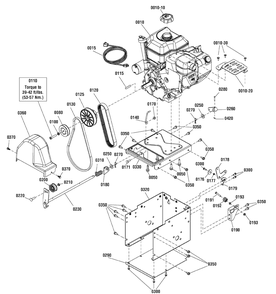 Engine And Frame Group Diagram and Parts List for 1696156-02-1227MS 2016 Briggs and Stratton Snow Blower